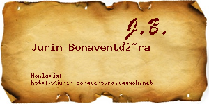 Jurin Bonaventúra névjegykártya